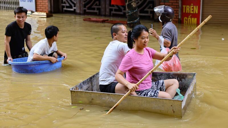 Nach Taifun „Yagi“: Viele Tote und Vermisste auch in Myanmar Das Wasser in Vietnam stand teilweise meterhoch (Handout).