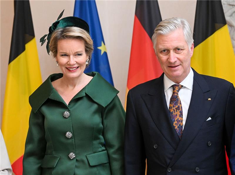 Belgisches Königspaar zu Besuch in Berlin Das belgische Königspaar König Philippe und Königin Mathilde im Schloss Bellevue.