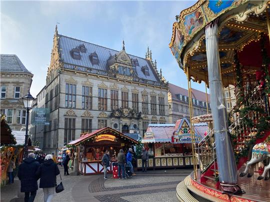 Das historische Haus Schütting am Marktplatz von Bremen.