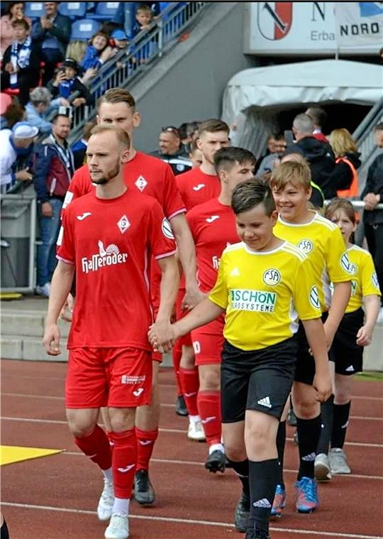 Das nächste große Spiel für Lucas Pillich, hier beim Landespokalfinale in Halberstadt gegen den 1. FC Magdeburg. Samstag trifft er mit Einheit Wernigerode im DFB-Pokal auf Zweitligist SC Paderborn. Foto: Privat
