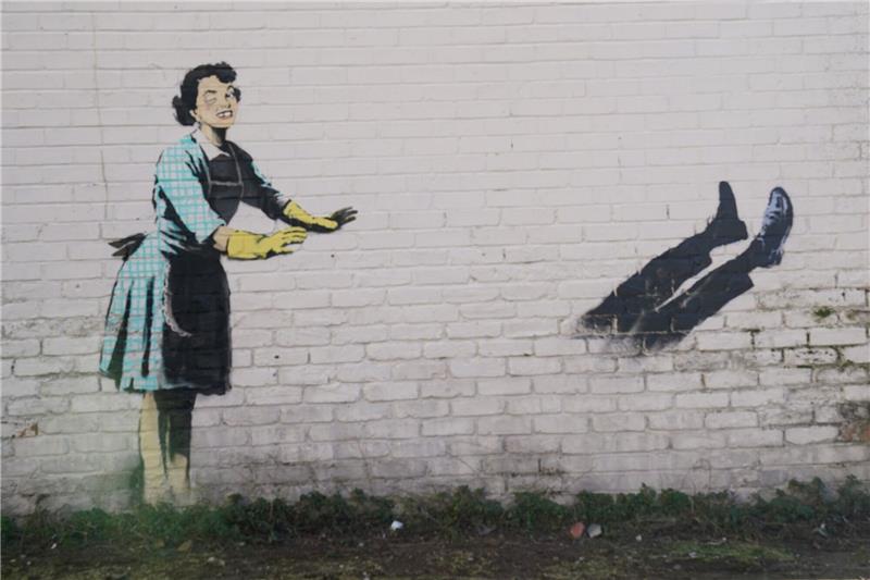 Experte: Banksy erschwert Kommerzialisierung seiner Werke Das neue Kunstwerk des Straßenkünstlers Banksy - zu sehen im britischen Margate - hat den Titel «Valentine's Day Mascara».