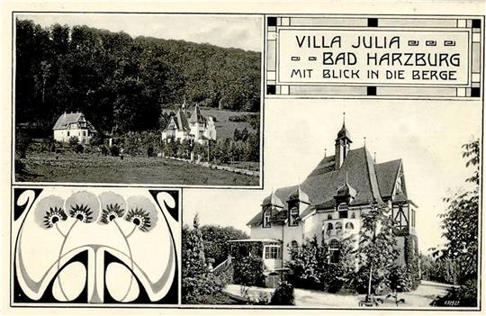 De Mohnblüten auf der Postkarte sind auch innerhalb der Räume der großen Villa zu finden.  Fotos: Theodor Heyke