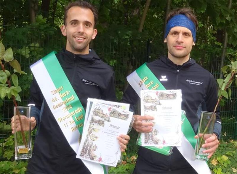 Wolfshäger Duo trumpft beim Harzgebirgslauf auf Dean Sauthoff (l.) und Alexander Fürle vom Laufteam Wolfshagen kehren reich ausgezeichnet vom Harzgebirgslauf aus Wernigerode zurück.