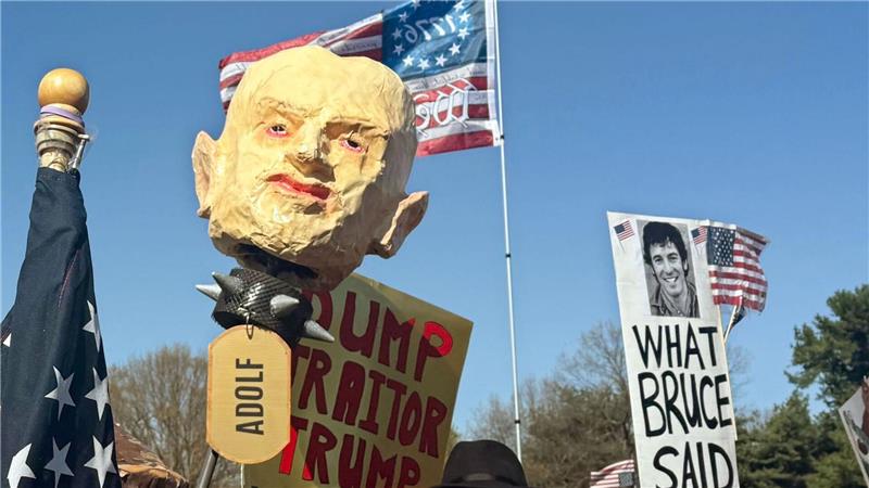 Demonstranten werfen der Trump-Regierung Faschismus vor.