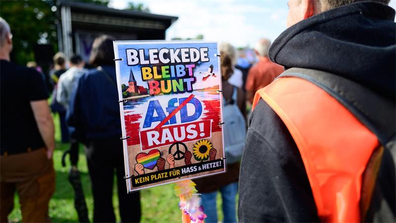 Demonstrierende bei Wahlkampfveranstaltung der AfD