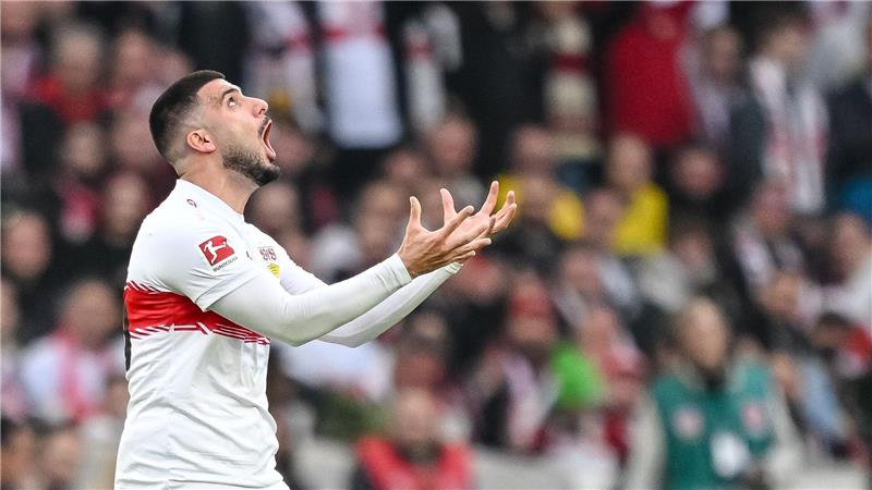 Deniz Undav reagiert nach einer Szene im VfB-Trikot. (Archivbild)
