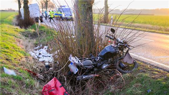 Der 57 Jahre alte Fahrer des Leichtkraftrades starb kurz nach dem Unfall. 