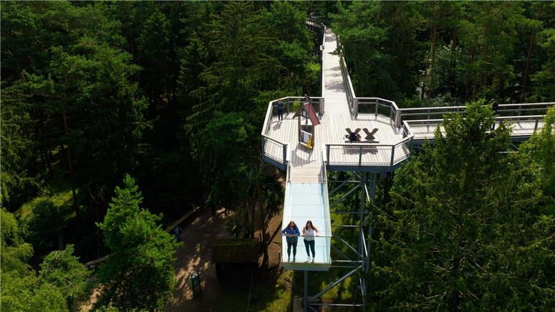 Der 700 Meter lange Baumwipfelpfad Heide Himmel ist nach Angaben der Betreiber der höchste Baumwipfelpfad in Norddeutschland. (Archivbild)