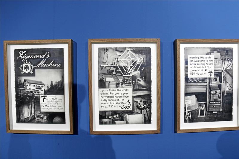 Im Mönchehaus: Fotos und Zeichnungen von Marcel van Eeden Der Anfang von Marcel van Eedens Graphik Novel „Zigmund’s Maschine“.