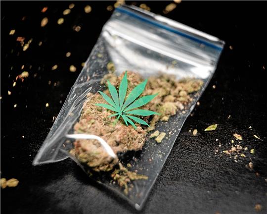 Der Angeklagte will die letzten Reste Marihuana aus seiner Wohnung loswerden. Daher verkauft er sie auf einem Supermarktplatz.  Symbolfoto: Unsplash