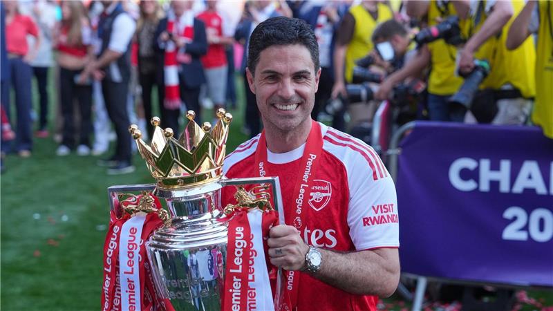 PSG vs. Arsenal: Titelverteidigung oder historische Krönung? Der Architekt des Arsenal-Erfolgs: Trainer Mikel Arteta. (Archivbild)