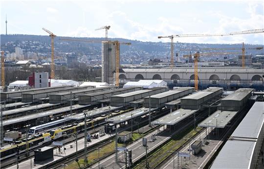 Der Bahnhof des Bahnprojekts Stuttgart 21, bei der der Stuttgarter Hauptbahnhof unter die Erde verlegt werden soll.