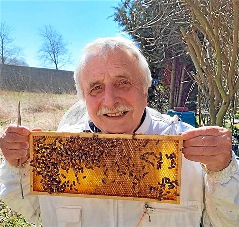 Der Bienenflüsterer: Hartmuth Herweg (75) denkt nicht ans Aufgeben: Nach den Einschränkungen durch die Pandemie könnte er jetzt wieder durchstarten.  Foto: Privat