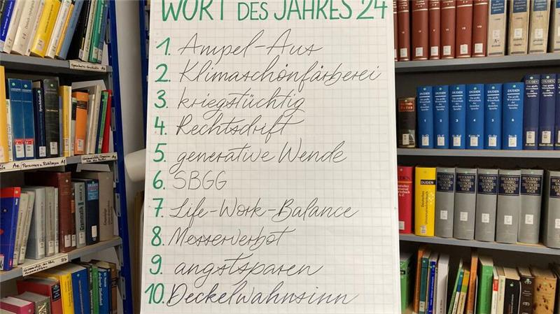 Der Bruch der Ampel-Koalition hat es als „Ampel-Aus“ auf Platz eins der zehn „Wörter des Jahres“ 2024 der Gesellschaft für deutsche Sprache geschafft.