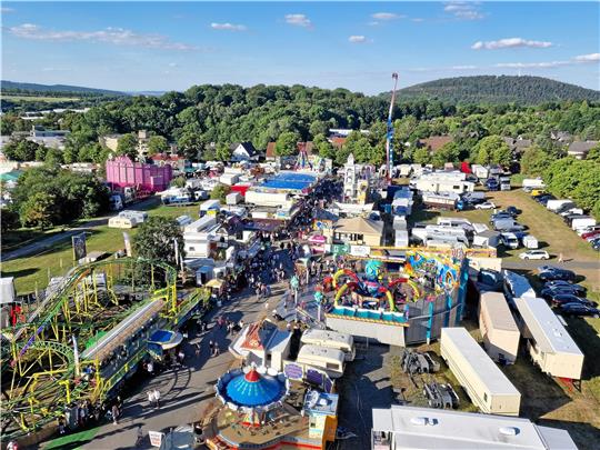 Der Festplatz auf dem Osterfeld aus der Vogelperspektive.  Foto: Sowa
