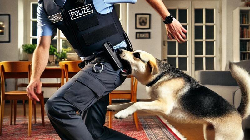 Der Hund des Westeröders biss dem Polizisten in den Hintern.