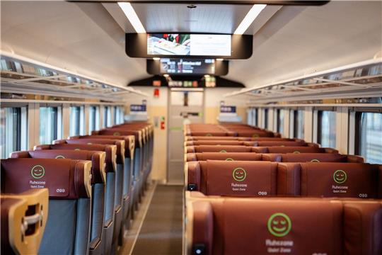 Der Innenraum des neuen Railjet-Züge.