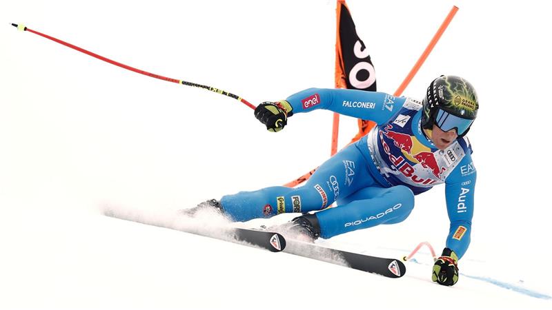 Der Italiener Giovanni Franzoni gewinnt auf der Streif in Kitzbühel.