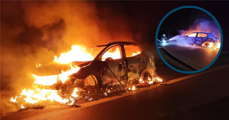 Kia brennt nach Unfall auf A7 bei Seesen vollständig aus Der Kia brannte nach dem Unfall vollständig aus. Bereits am Freitag und Samstag rückte die Seesener Wehr zu Unfällen aus. Fotos: Feuerwehr Seesen