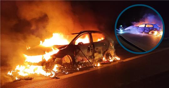 Der Kia brannte nach dem Unfall vollständig aus. Bereits am Freitag und Samstag rückte die Seesener Wehr zu Unfällen aus. Fotos: Feuerwehr Seesen