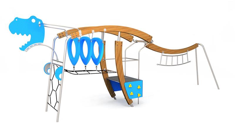 Der Kletterdino bietet viele Möglichkeiten zum Austoben.