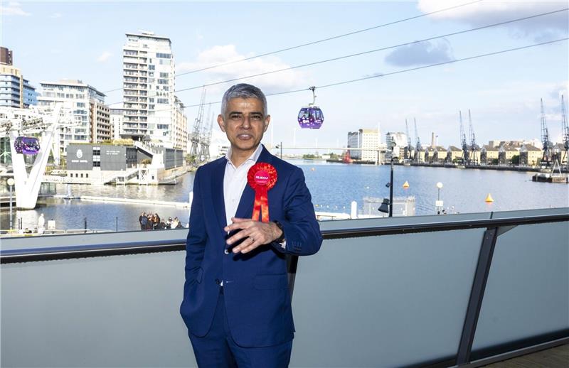 Bürgermeister Khan in London wiedergewählt Der Labour-Politiker Sadiq Khan wird in der City Hall in London zum Bürgermeister von London wiedergewählt.