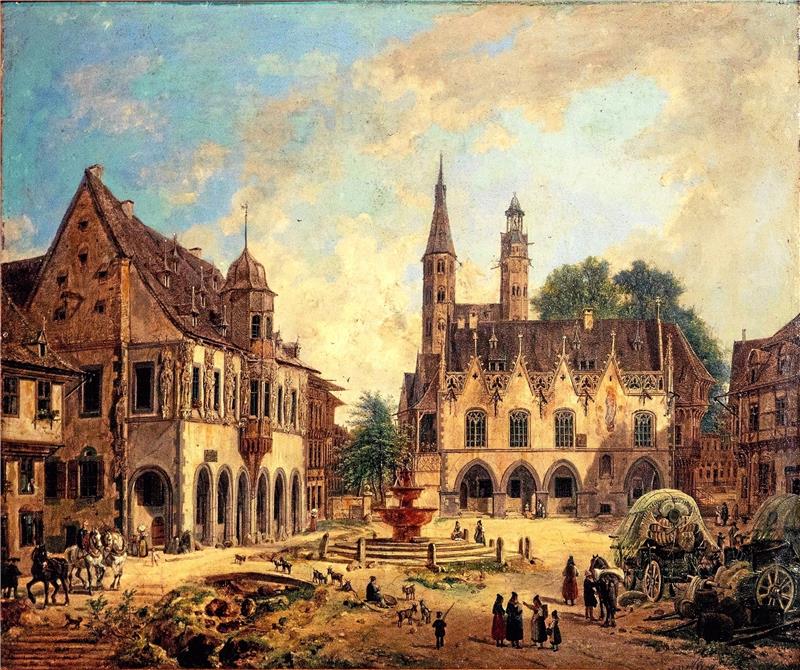Der Marktplatz von Goslar auf einem Ölgemälde von Domenico Quaglio aus dem Jahr 1832.  Foto: Goslarer Museum
