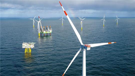 Der Offshore-Windpark Riffgat rund 15 Kilometer nördlich der Insel Borkum.