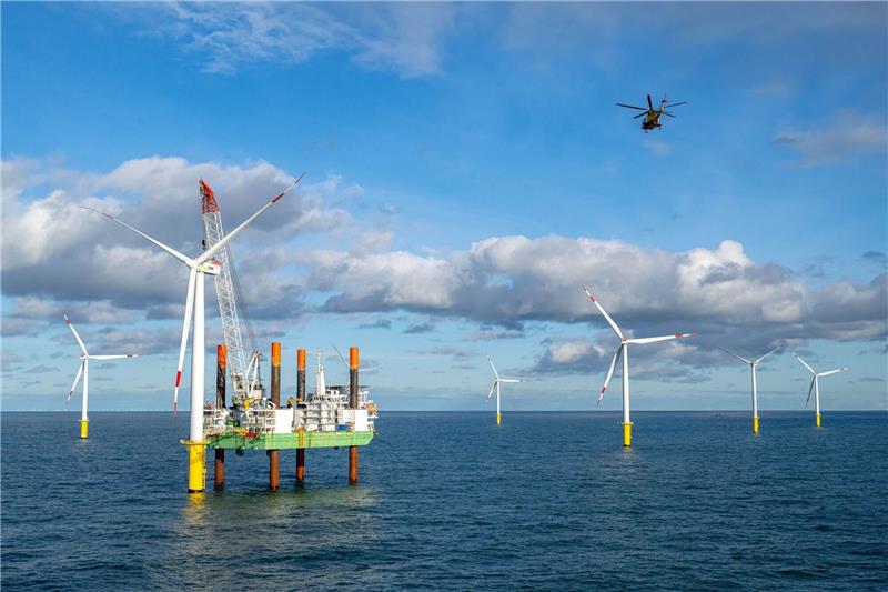 Niedersachsen will Offshore-Windkraft deutlich ausbauen Der Offshore-Windpark Riffgat, rund 15 Kilometer nördlich der Insel Borkum.