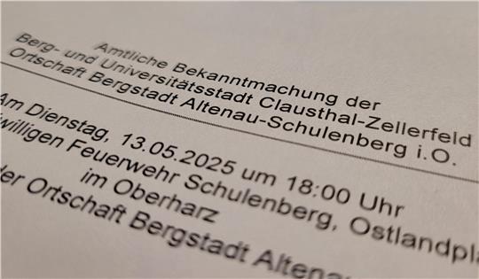 Der Ortsrat Altenau-Schulenberg tagt am Dienstag, der in Wildemann am Donnerstag.