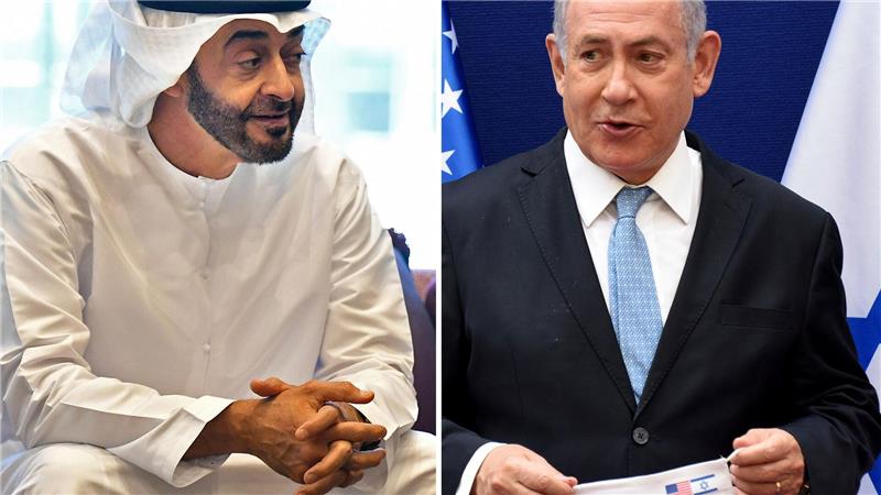 Der Präsident der Vereinigten Arabischen Emirate (VAE), Mohammed bin Sajid, und Israels Ministerpräsident Benjamin Netanjahu. (Archivbild)