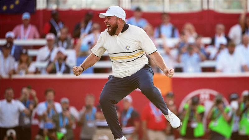 Der Satz nach dem entscheidenden Putt: Shane Lowry jubelt über die Titelverteidigung im Ryder Cup.