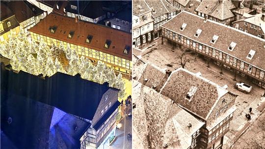 Der Schuhhof von Goslar hat in den vergangenen Jahrhunderten eine interessante Geschichte erlebt. Beide Fotos wurden vom Turm der Marktkirche aufgenommen. Fotos: Rochus/Sowa