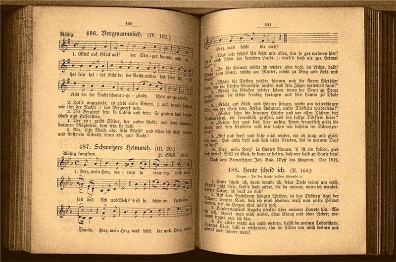 Der Steiger im Lahrer Kommersbuch von Friedrich Silcher und Friedrich Erk.  Repro: Hartmann