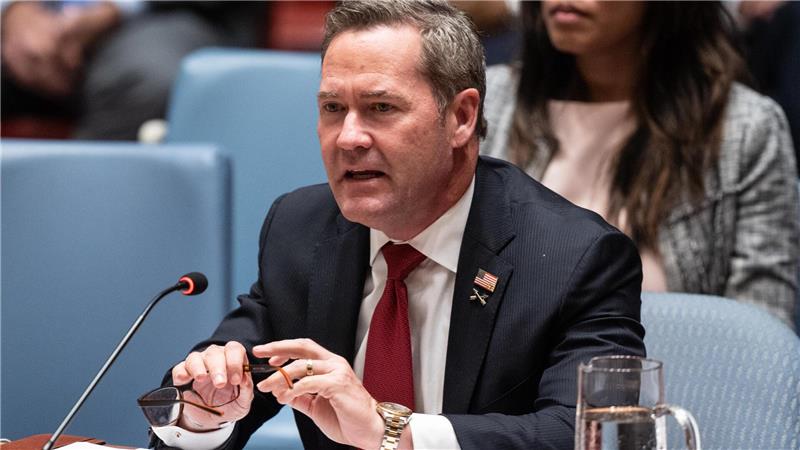 Der US-Botschafter der Vereinten Nationen, Mike Waltz, während einer Sitzung des Sicherheitsrates im Hauptquartier der Vereinten Nationen. Der UN-Sicherheitsrat tagt zu Gaza.