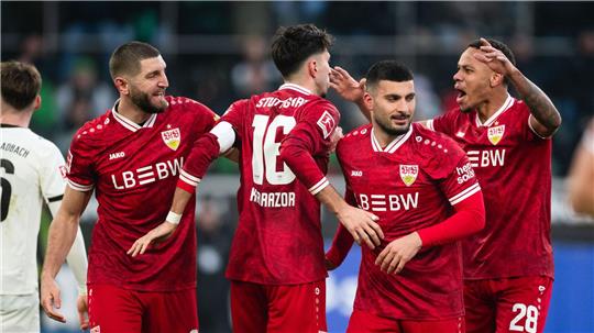 Der VfB Stuttgart jubelt auch in Mönchengladbach.