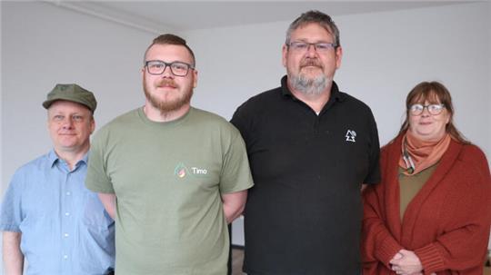 Der Vorstand des Reservisten-Fördervereins Harz (v. l.): Kassenwart Andreas Roscher, Vorsitzender Timo Baron, stellvertretender Vorsitzender Percy Engler und Schriftführerin Sylvia Koppermann.