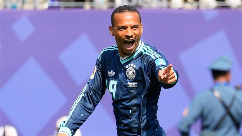 Der einzige deutsche Glücksmoment. Leroy Sané jubelt nach seinem ersten Turniertor überhaupt.  