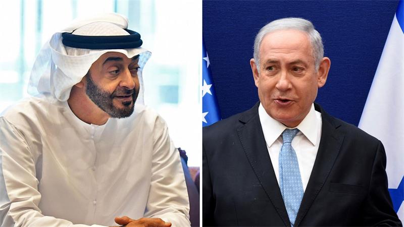 Brisanter Bericht - Netanjahu will „Haaretz“ verklagen Der emiratische Präsident Mohammed bin Sajid (l) und der israelische Ministerpräsident Benjamin Netanjahu. (Archivbilder)