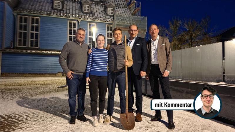 Fraktionssprecher Lars Weitemeyer, Stadtverbandsvorsitzende Tina Waldow, Bürgermeisterkandidat Constantin Weigel, Landratskandidat Erik Homann, Kreisvorsitzender Ralph Bogisch