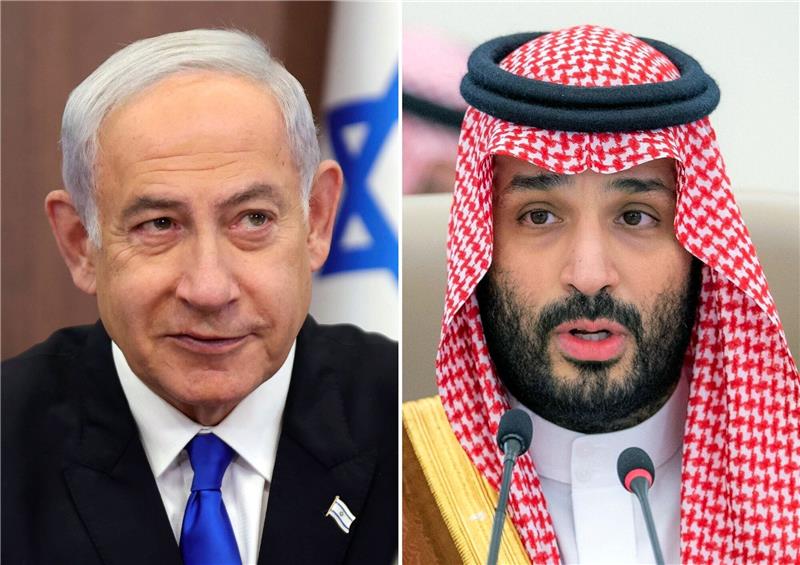 Saudi-Arabien und Israel nähern sich an Der israelische Ministerpräsident Benjamin Netanjahu (l) und der saudische Kronprinz Mohammed bin Salman. Saudi-Arabien und Israel nähern sich offenbar an.