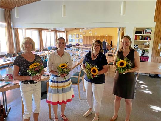 Der neu gewählte Vorstand des Kreisverbandes der evangelischen Frauenhilfe mit (v.l.) Marianne Rennwanz, Marianne Schirrmeister, Heike Gömann und Eva Schulte. Marianne Schirrmeister ist Ansprechpartnerin des Vorstandsteams.  Fotos: Privat