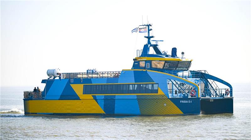 Der neue E-Katamaran der Reederei Norden-Frisia bietet Platz für bis zu 150 Gäste.