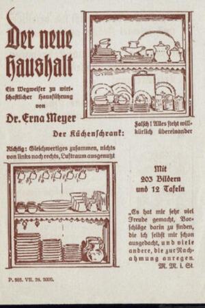 Klöße, Suppen, Eintopf – guten Appetit! „Der neue Haushalt“: Das Buch von Dr. Erna Meyer wird in den Zwanziger Jahren zum Bestseller.