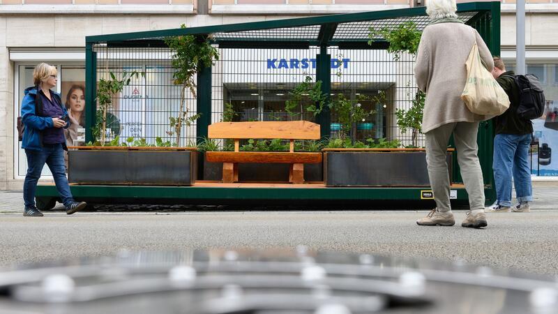 Klimacontainer soll Abkühlung in Göttingen bringen Der neue Klimacontainer in Göttingen soll unter anderem Schatten spenden und für Kühlung sorgen.