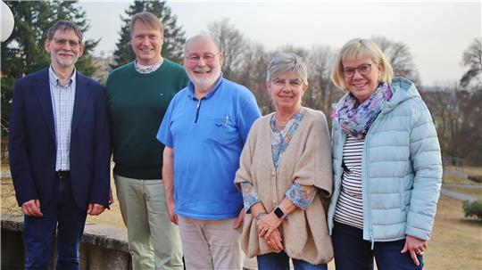 Der neue Vorstand des Bergstadtvereins: Vorsitzender Andreas Schröder, 1. Stellvertreter Jens Hüppe, 2. Stellvertreter Jacques Burger, Kassenführerin Jutta Ahrend, Schriftführerin Silke Schröder (v.l.).
