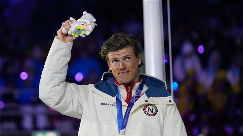 „Wahrhaft magische“ Spiele: Italien feiert Olympia-Abschied Der norwegische Langläufer Johannes Hoesflot Klaebo war der erfolgreichste Athlet der Winterspiele.