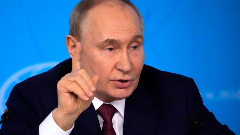 Kampf gegen die Ukraine: Putin lobt Unterstützung Nordkoreas Der russische Präsident Wladimir Putin: Sein Besuch in Nordkorea soll bis Mittwoch dauern.