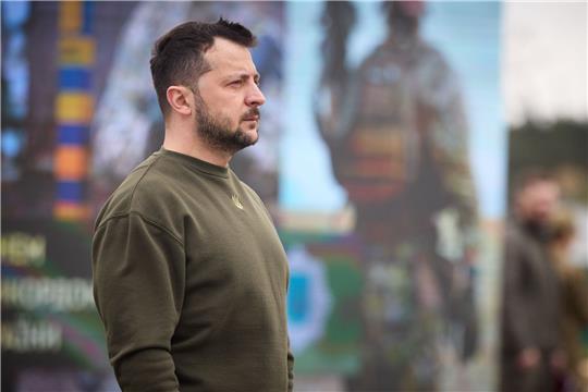 Der ukrainische Präsident Wolodymyr Selenskyj bei einer Veranstaltung zum Tag des Grenzschutzes.