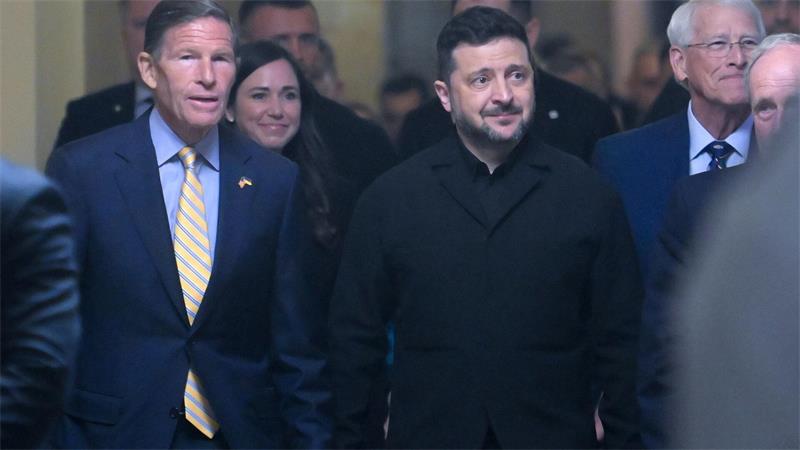 Der ukrainische Präsident Wolodymyr Selenskyj traf vergangene Woche in Washington unter anderem den demokratischen Senator Richard Blumenthal. (Archivbild)